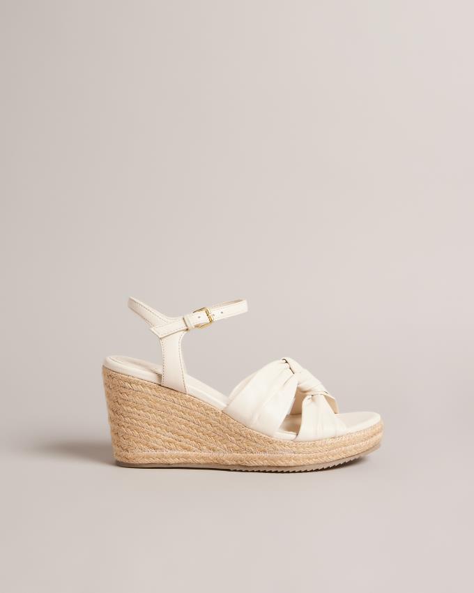 Sandale Ted Baker Knotted Wedge Espadrille Blanche Femme | GYR-84739950